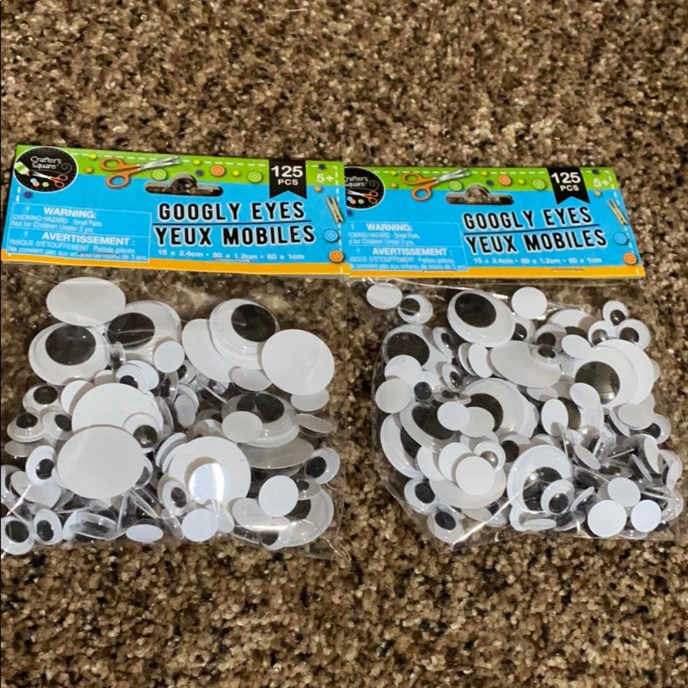 Lot of 2 packs craft Google Eyes multi size packs